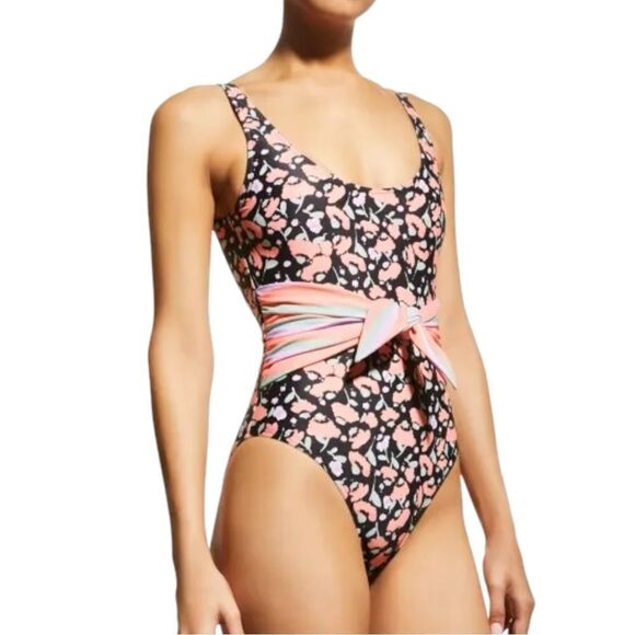 Tanya Taylor Swimsuit WMNS XS Floral Tanya Taylor Daphne One-Piece Knot Stripes - Picture 1 of 12